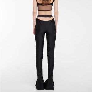 MUGLER Women's Black Cut-out Flared Scuba Pants